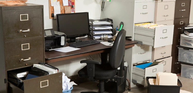 messy office space