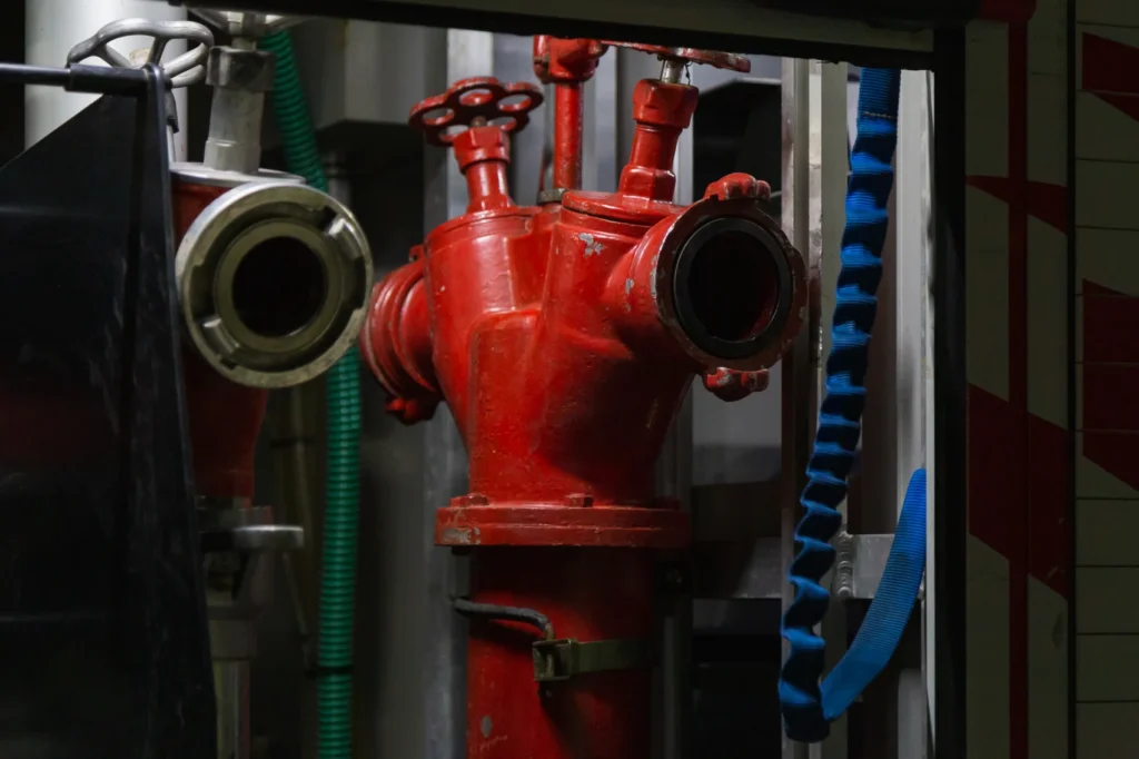 fire hydrant flow test on fire truck