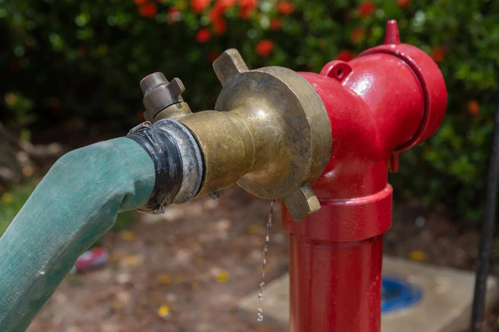 red fire hydrant flow test